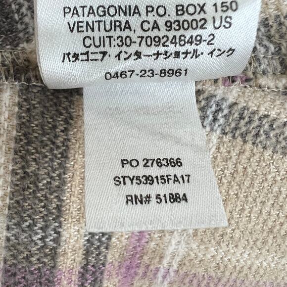 PATAGONIA Fjord Flannel Shirt Top Button-Down Long Sleeves Pockets Size 2 - Picture 12 of 12